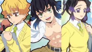Inosuke, Zenitsu e Shinobu terão visuais “Gakuen” no jogo de Demon Slayer