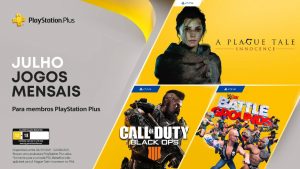 PS Plus de Julho terá A Plague Tale: Innocence, Call of Duty e WWE 2K Battlegrounds
