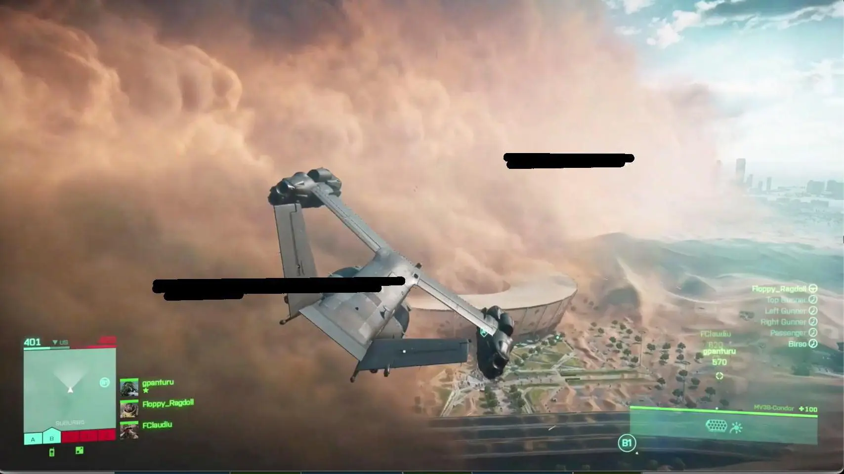 Possível imagem de Battlefield 6 de um avião sobrevoando com uma nuvem de poeira no fundo