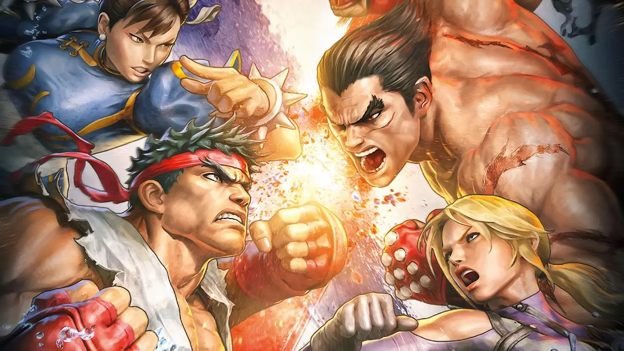 Tekken x Street Fighter - lutadores se encarando