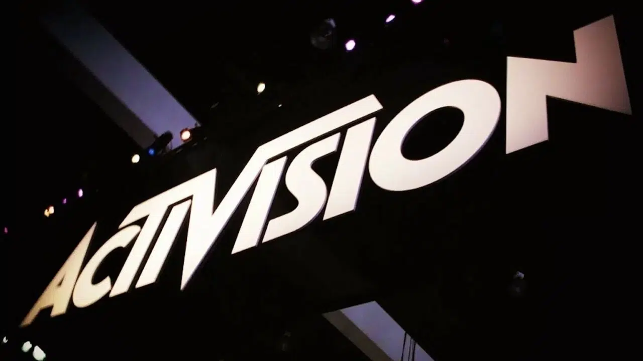 Logo da Activision Blizzard em um evento de games.