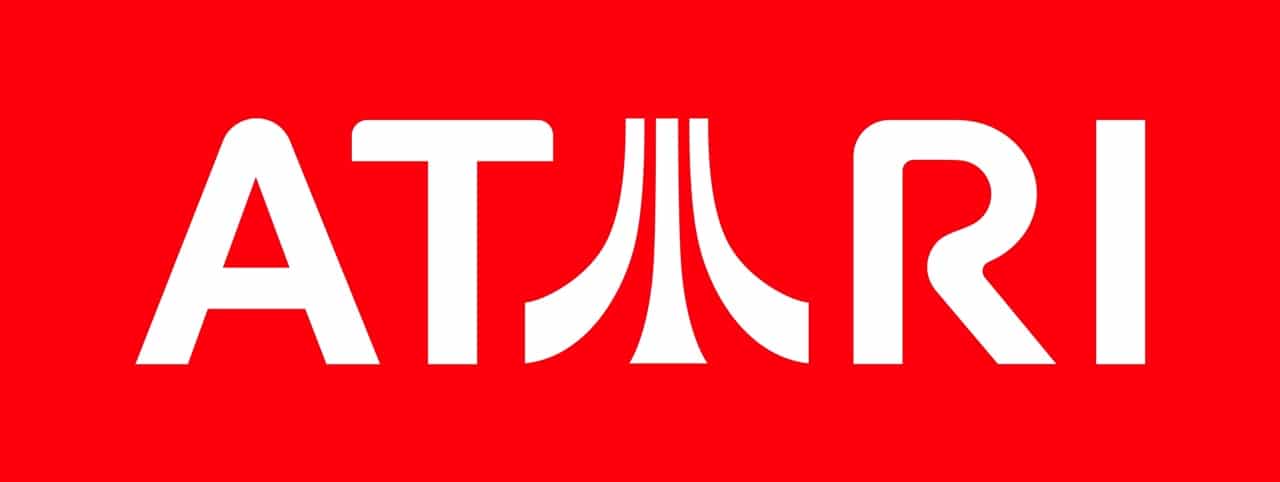 Logo da Atari em vermelho.