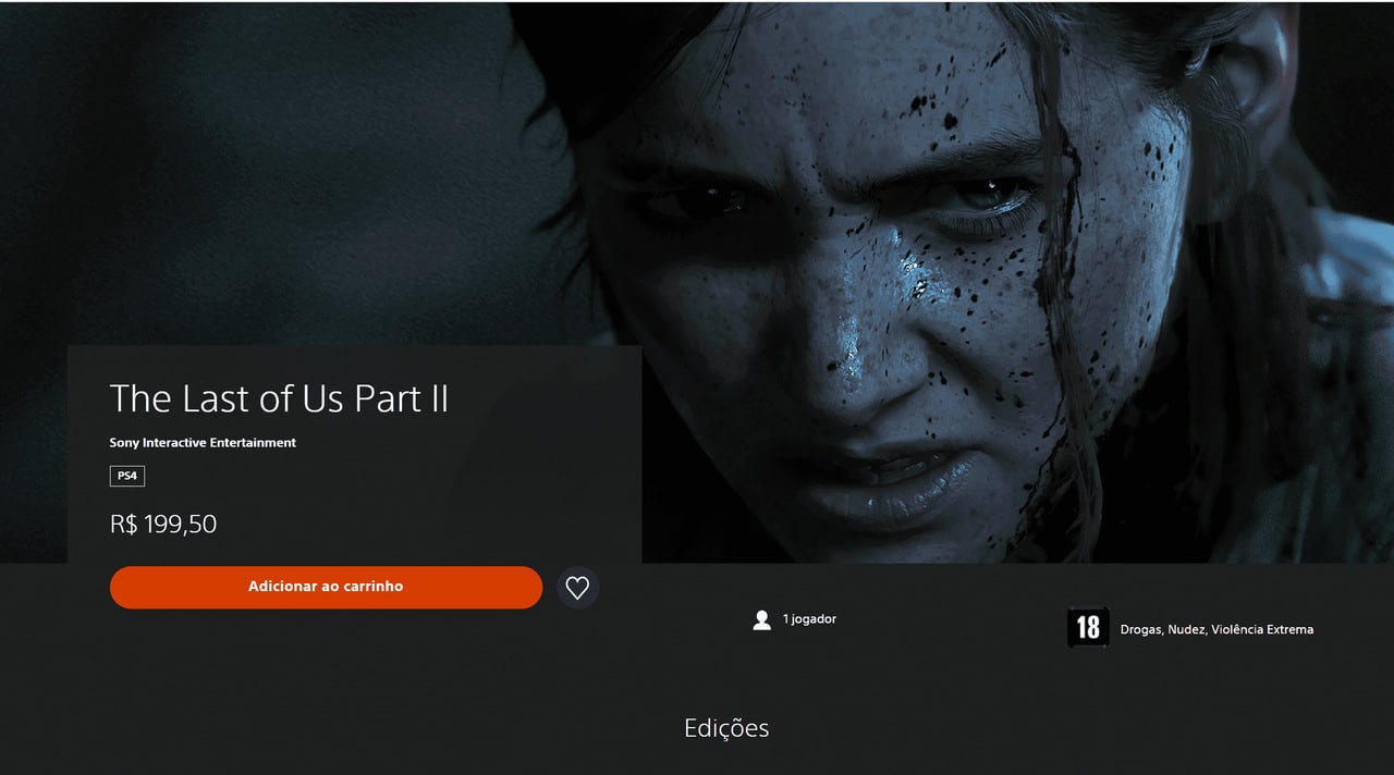 Imagem de capa da página da PS Store de The Last of Us 2