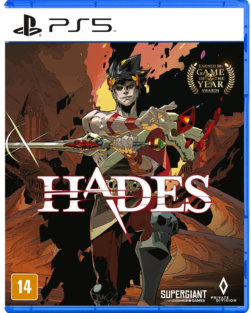 Box art do jogo Hades para PlayStation 5 mídia física