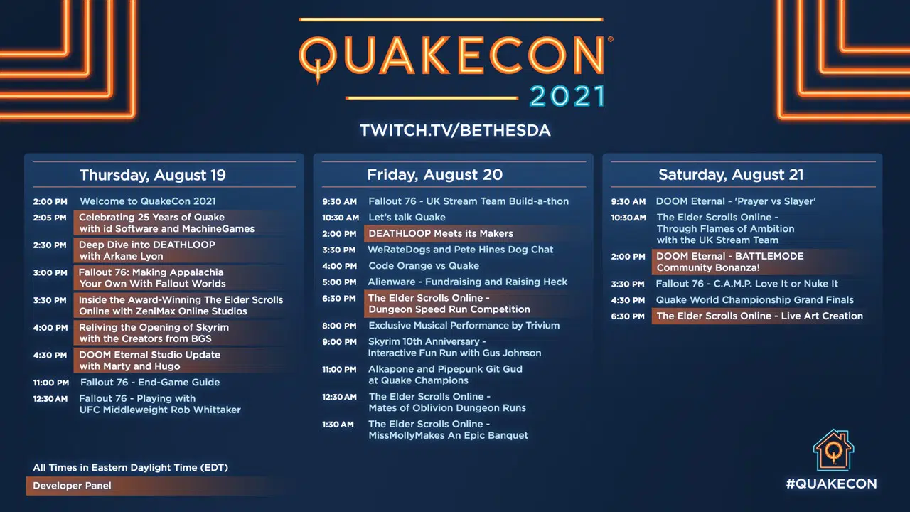 Programação da QuakeCon 2021