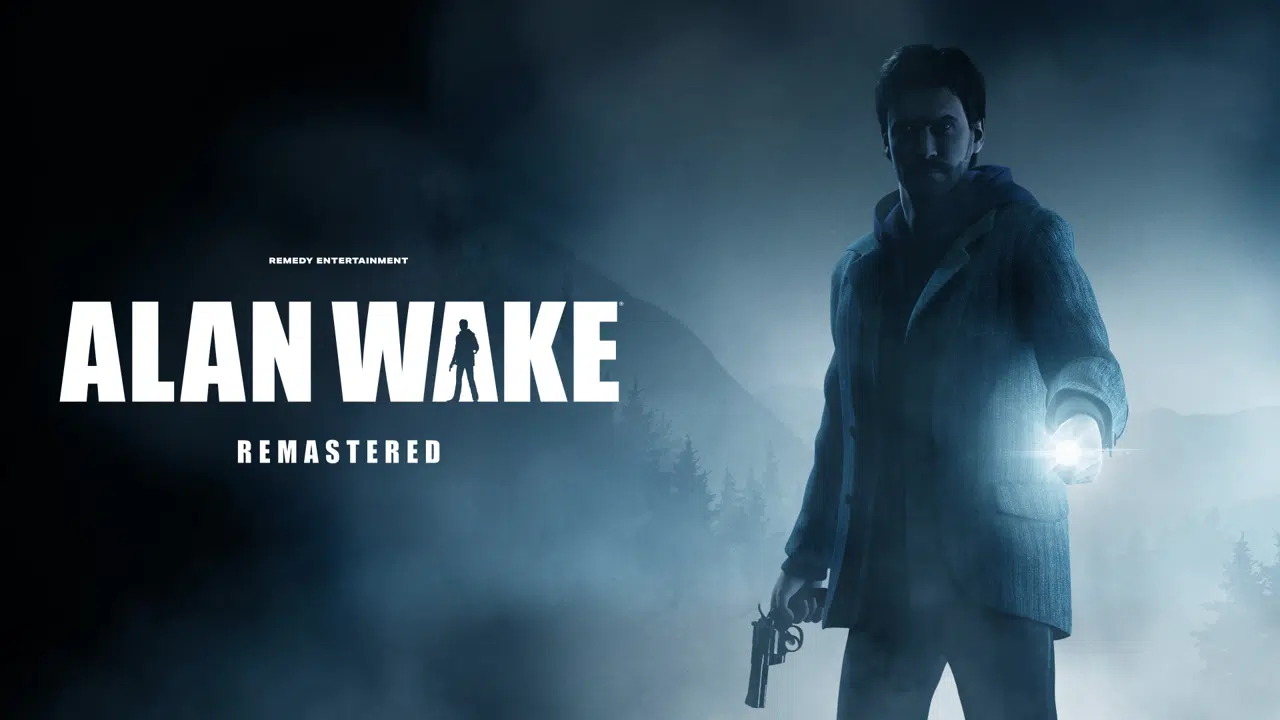 Imagem de capa do jogo Alan Wake Remastered com o protagonista segurando uma lanterna