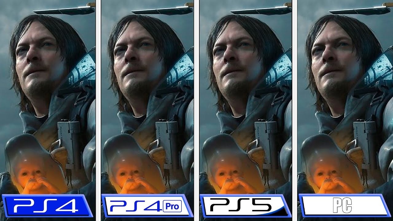 Compare Death Stranding rodando no PS4, PS4 Pro, PS5 e PC