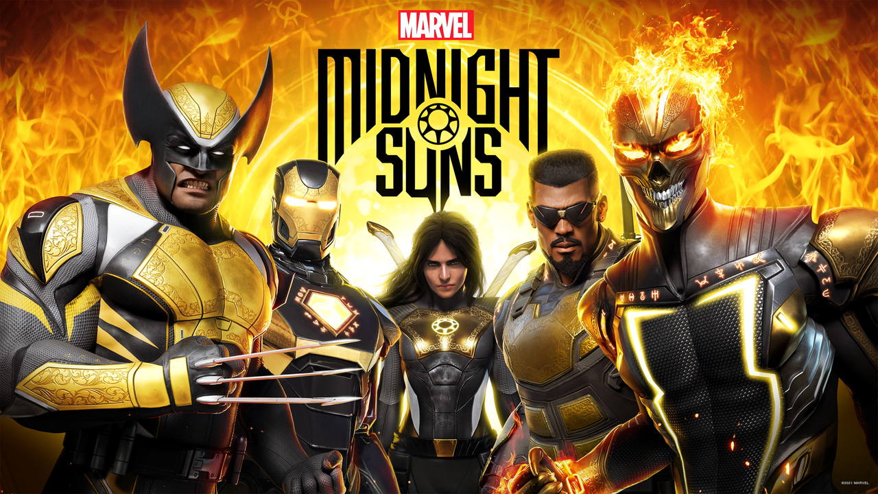 Imagem de capa do artigo sobre Gameplay de Marvel's Midnight Suns com heróis conhecidos da Marvel em destaque e a protagonista no centro