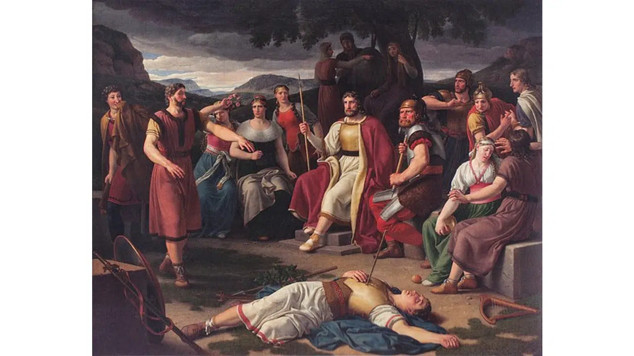 A morte de Balder - por Eckersberg (1783-1853)