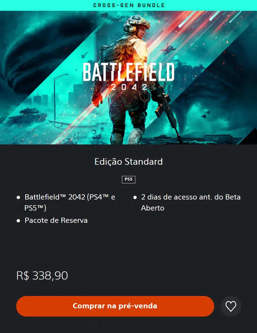 EA anuncia crossgen bundle de Battlefield 2042 para a edição padrão de PS5