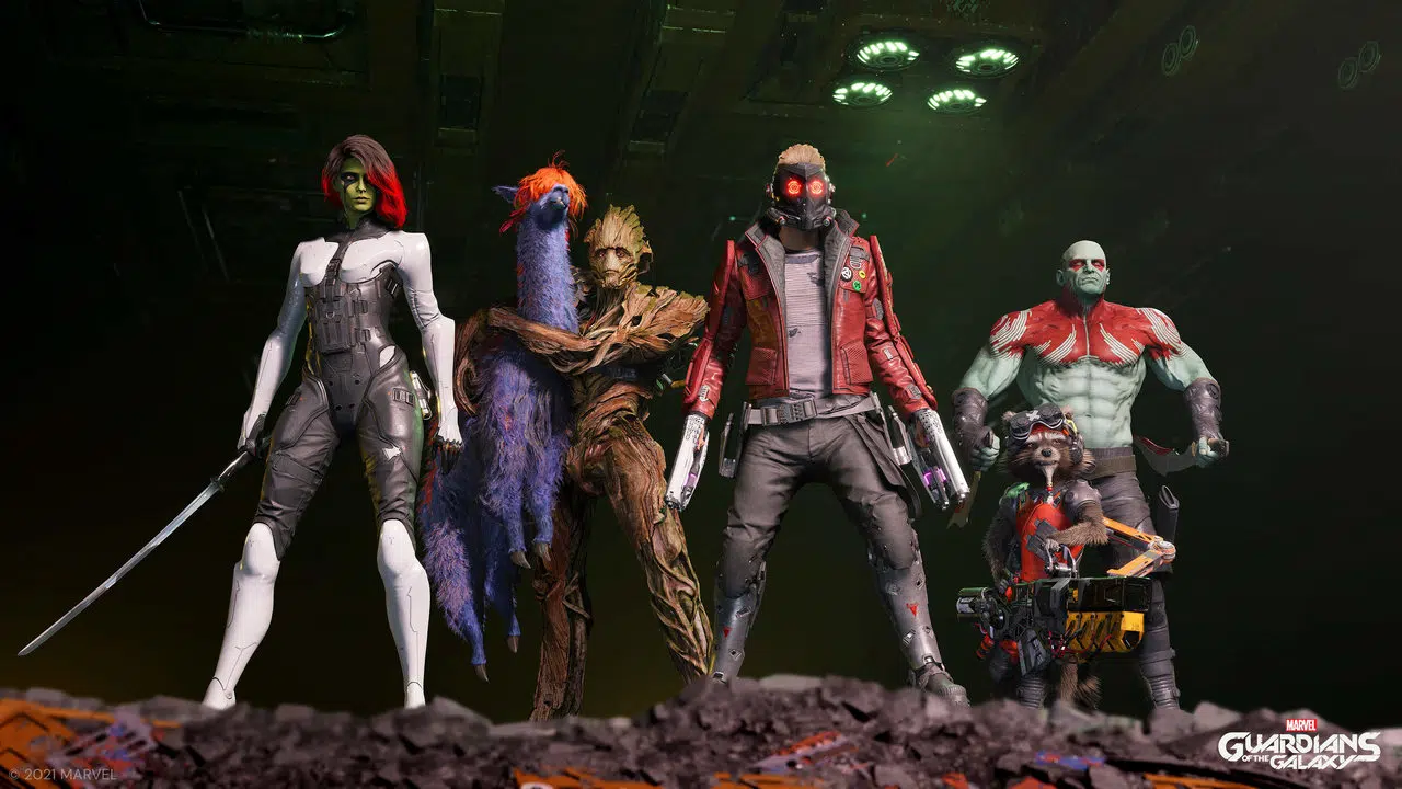 Imagem de capa do artigo de dicas de Marvel's Guardians of the Galaxy com o grupo de personagens perfilados
