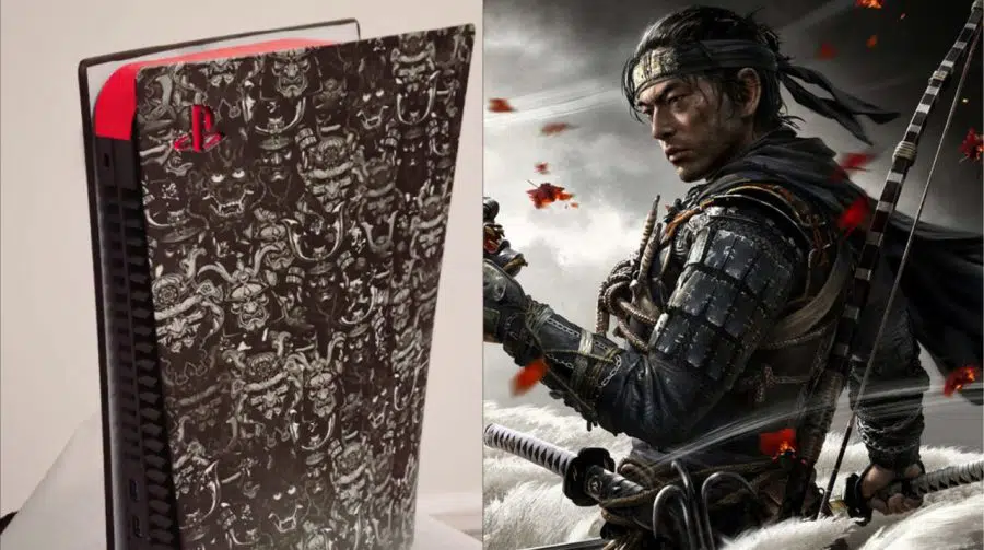 Fã mostra incrível PS5 customizado de Ghost of Tsushima