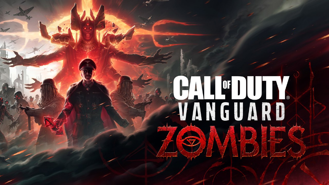 Call of Duty Vanguard — Zombies - general com artefato magico e horda de zumbis ao seu redor