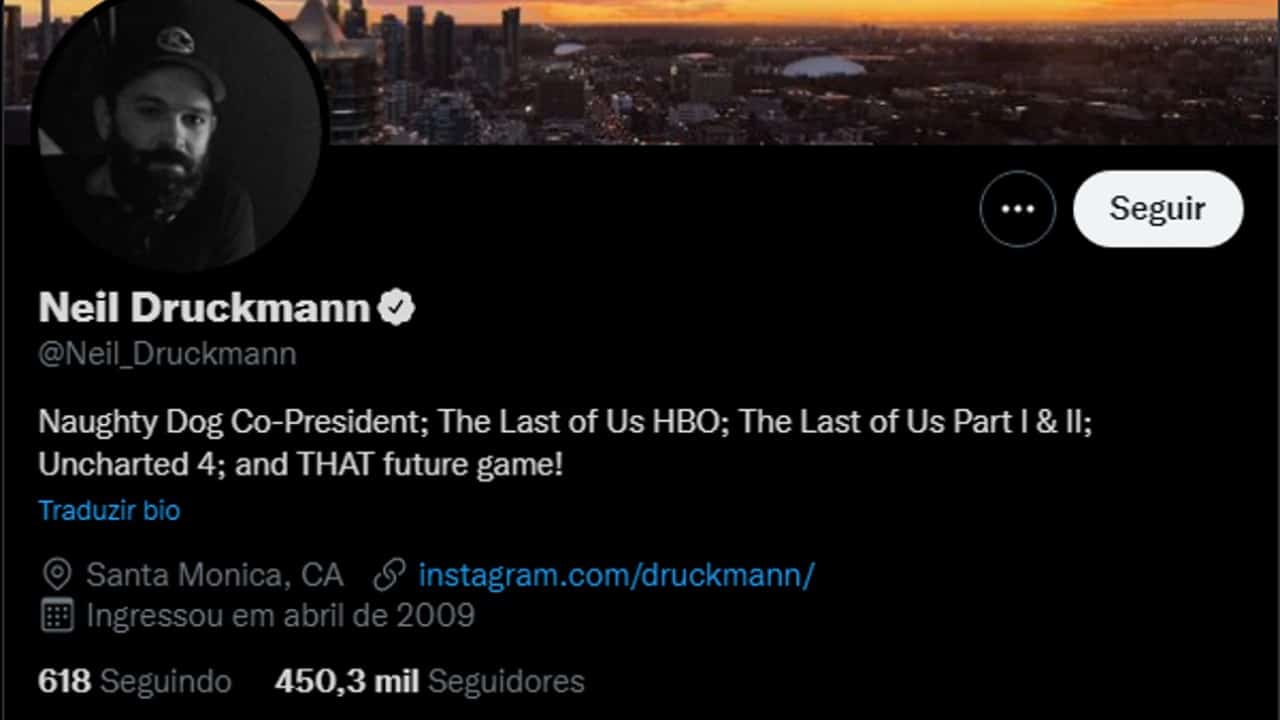 The Last of Us - Neil Druckmann - perfil do Twitter do diretor do game e co-presidente da Naughty Dog
