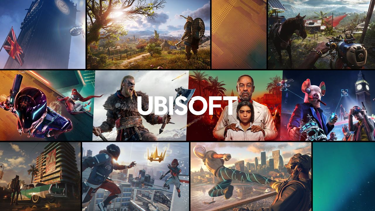 Vários jogos da Ubisoft em uma imagem.