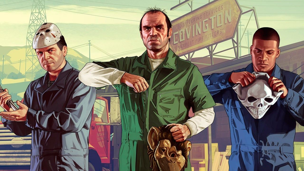 Imagem de capa do artigo do Final verdadeiro de GTA V indicado em GTA Online com os três protagonistas em destaque