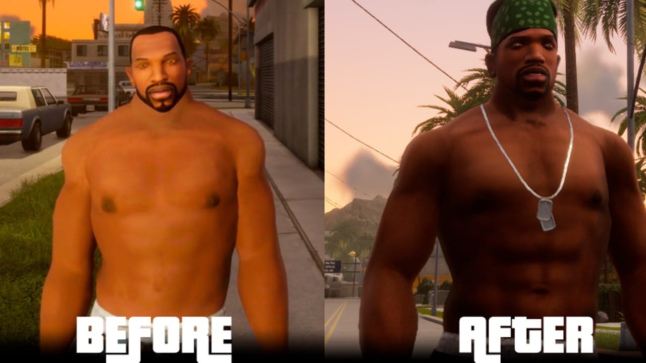 GTA The Trilogy - CJ antes e depois