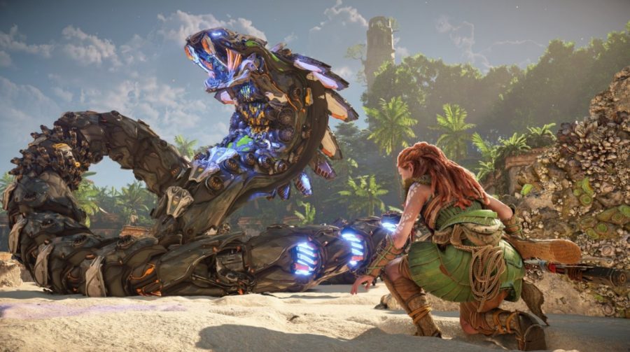 Olha a cobra! Gameplay de Horizon Forbidden West exibe Aloy em batalha contra serpente gigante