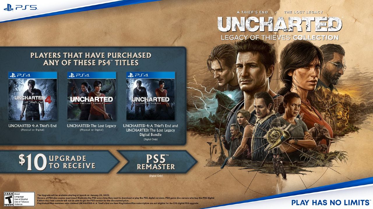 Upgrade de Uncharted 4 em Legacy of Thieves Collection