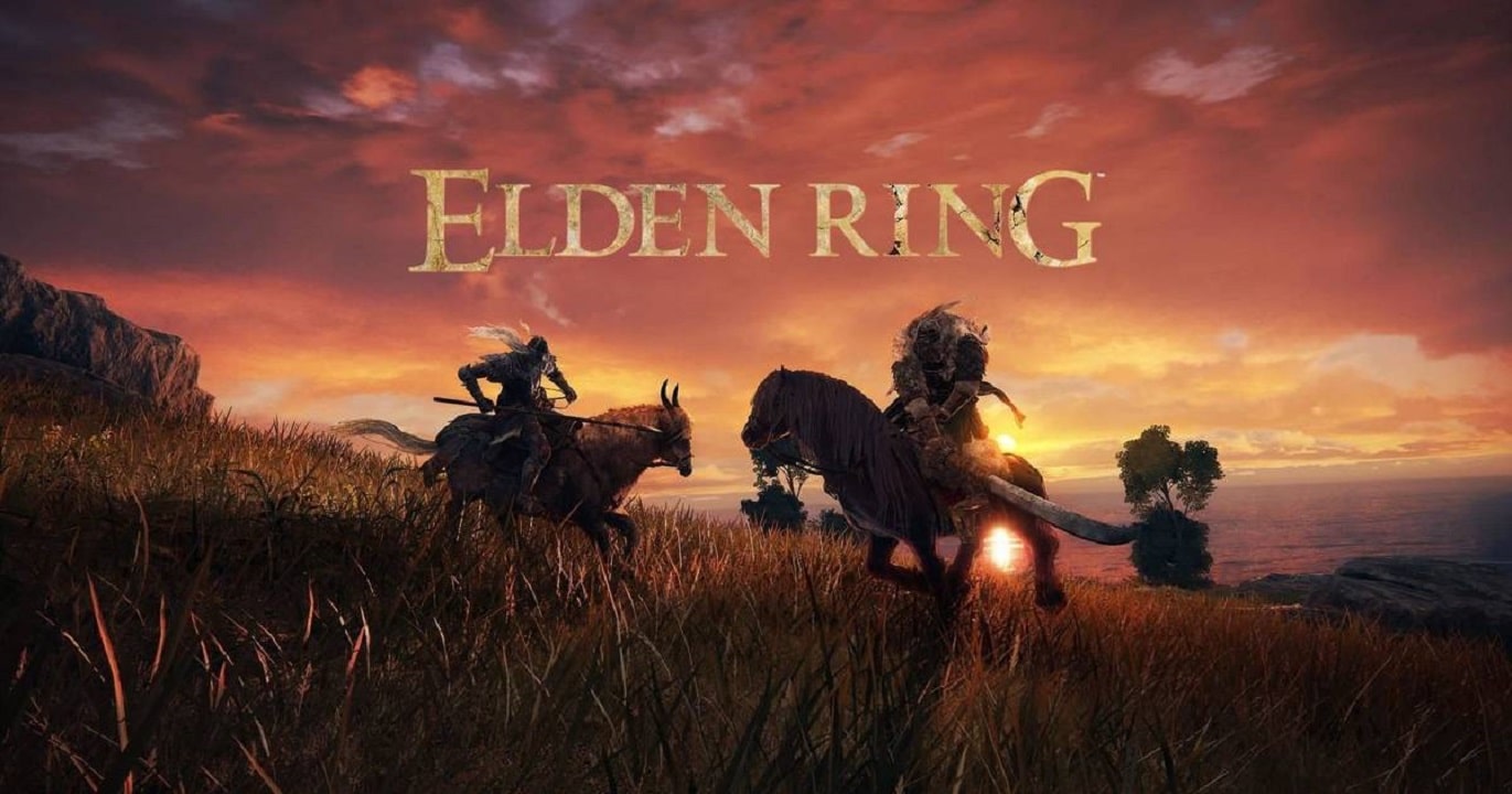 Cena de dois soldados em cima de um cavalo empunhando armas em um gameplay de Elden Ring