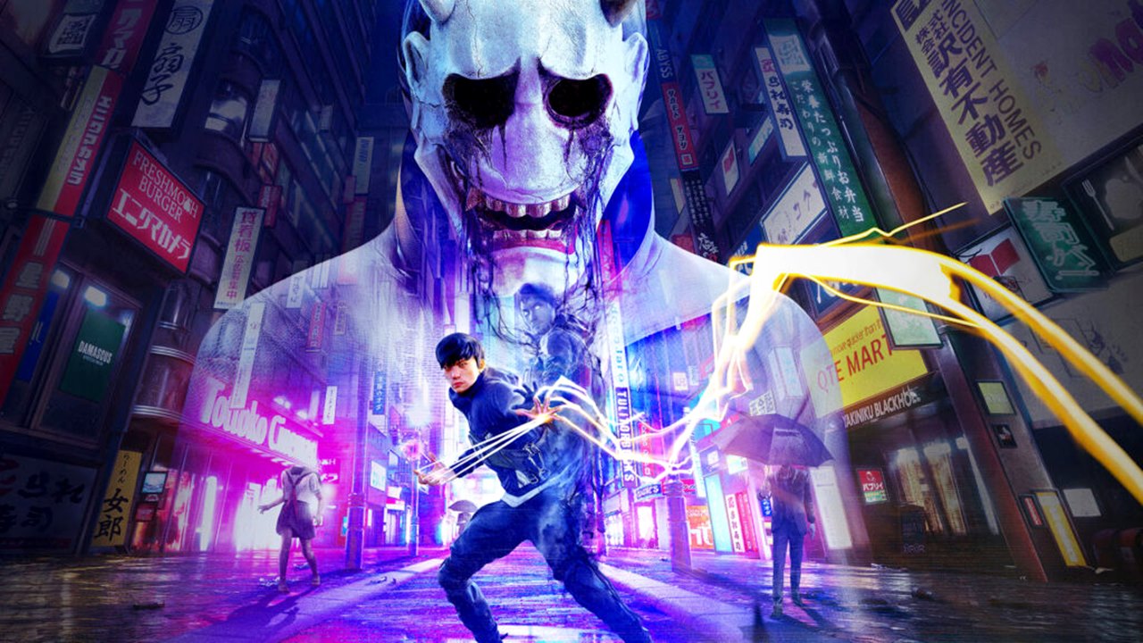 Capa oficial do jogo GhostWire Tokyo.