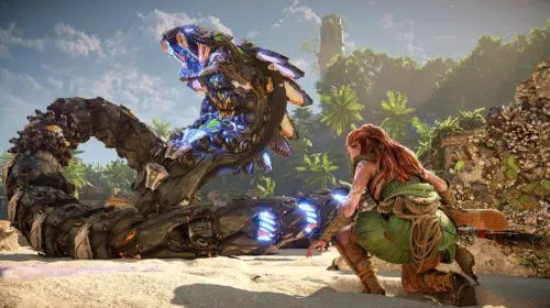 Update de Horizon Forbidden West desliga animação de coleta da Aloy