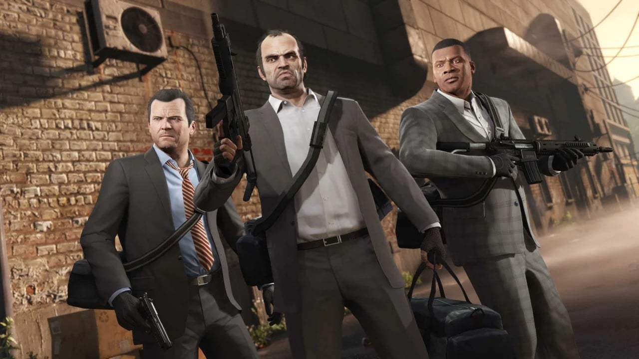 GTA V no PS5 - Trevor, Michael e Franklin