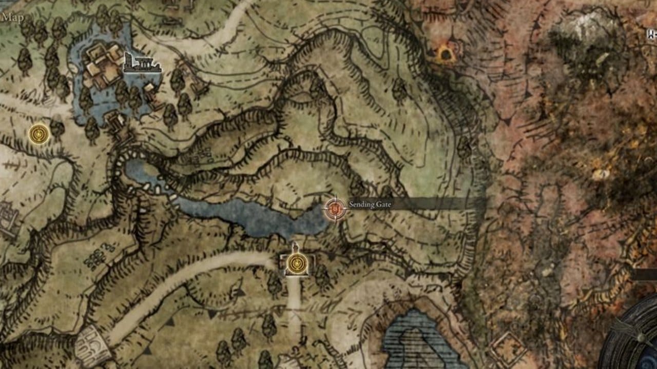 Mapa localização Portal Elden Ring
