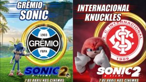 Grenal nos games: Grêmio e Inter promovem Sonic 2 — O Filme