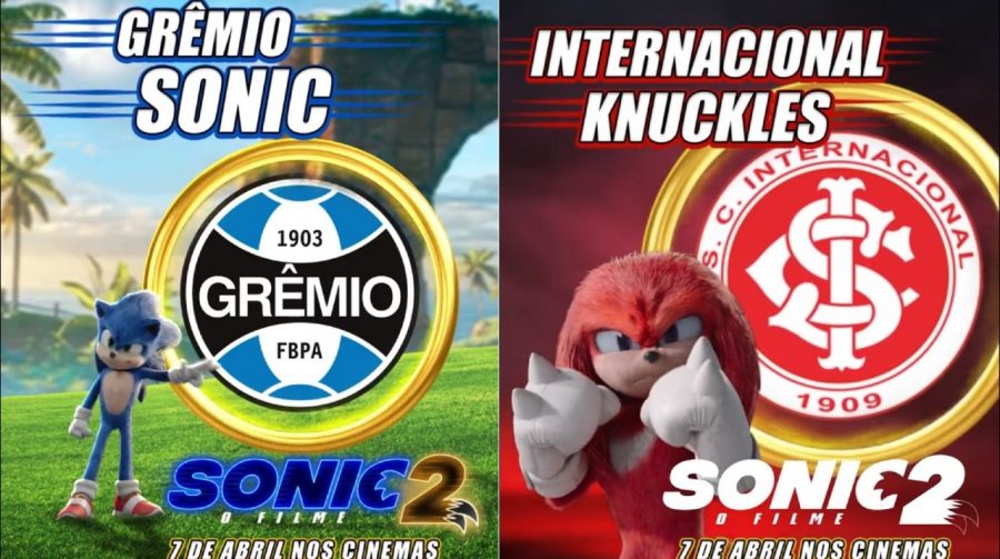 Grenal nos games: Grêmio e Inter promovem Sonic 2 — O Filme