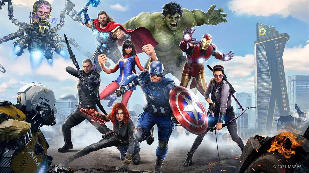 Capa oficial de Marvel's Avengers.