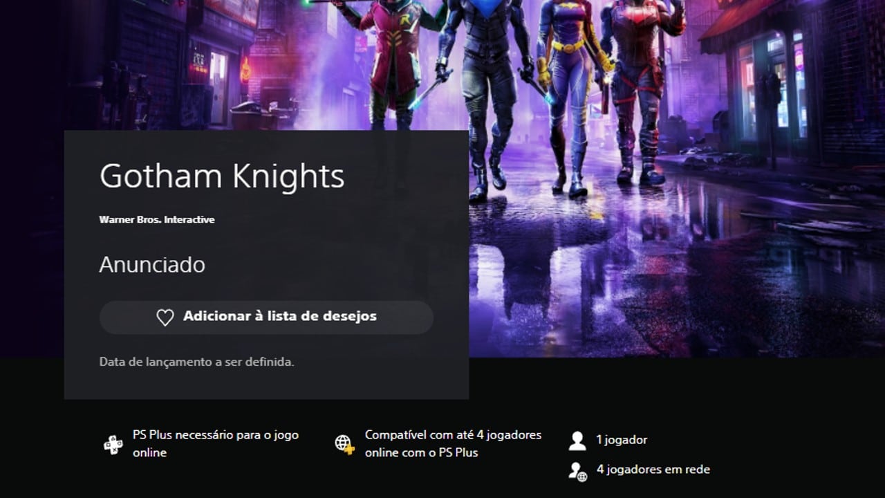 Gotham Knights na PS Store