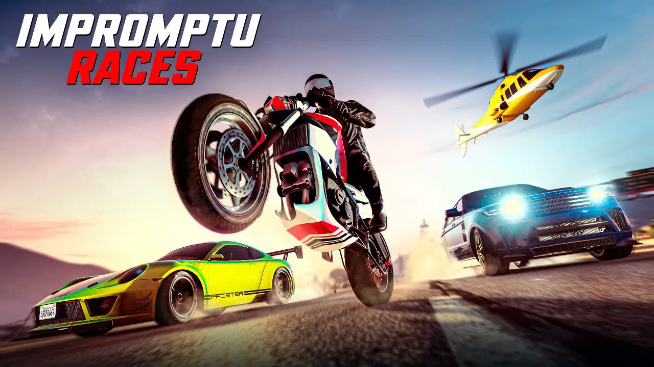 moto e carros em pista de gta online