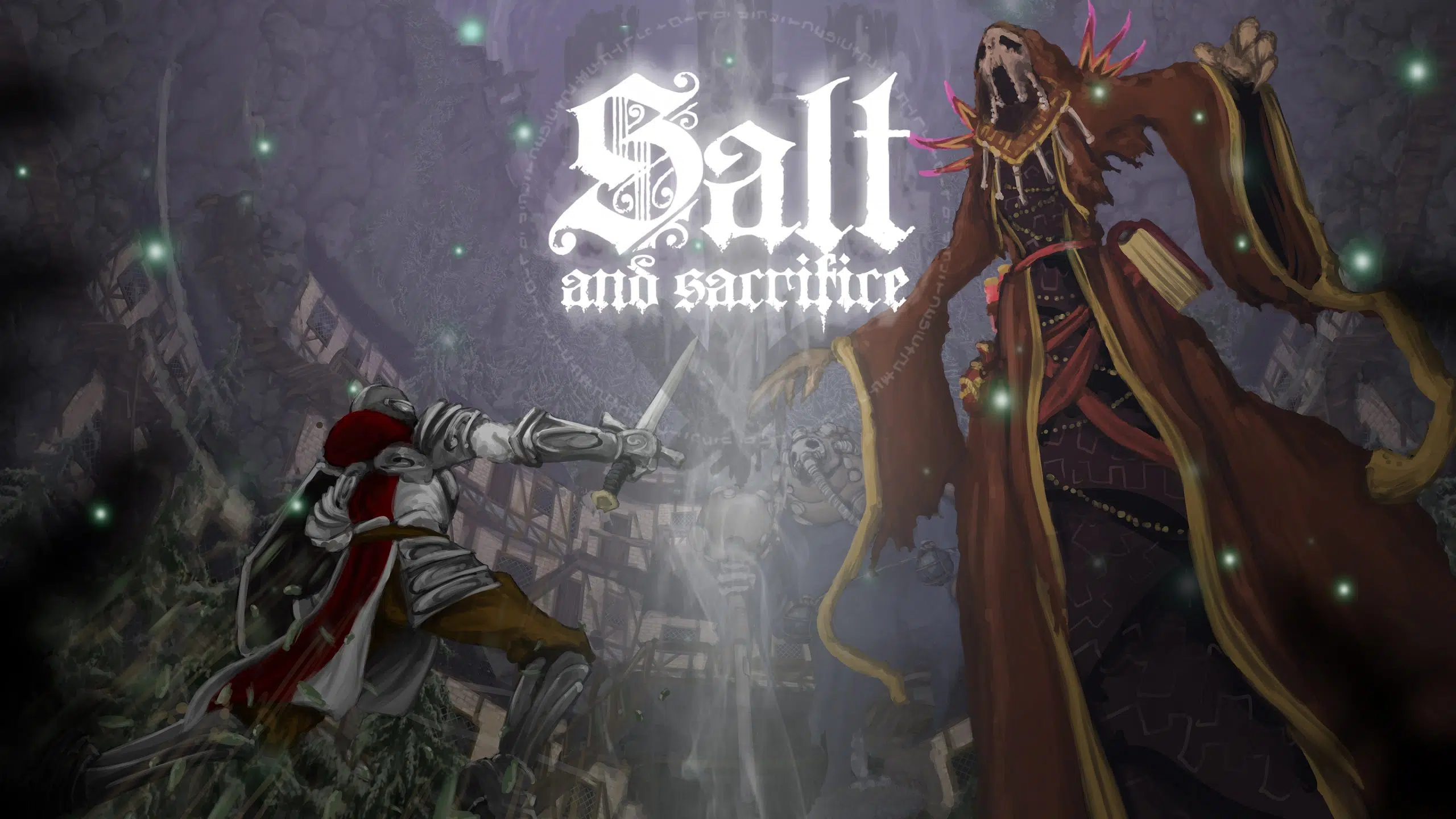 arte com personagem e chefe de salt and sacrifice