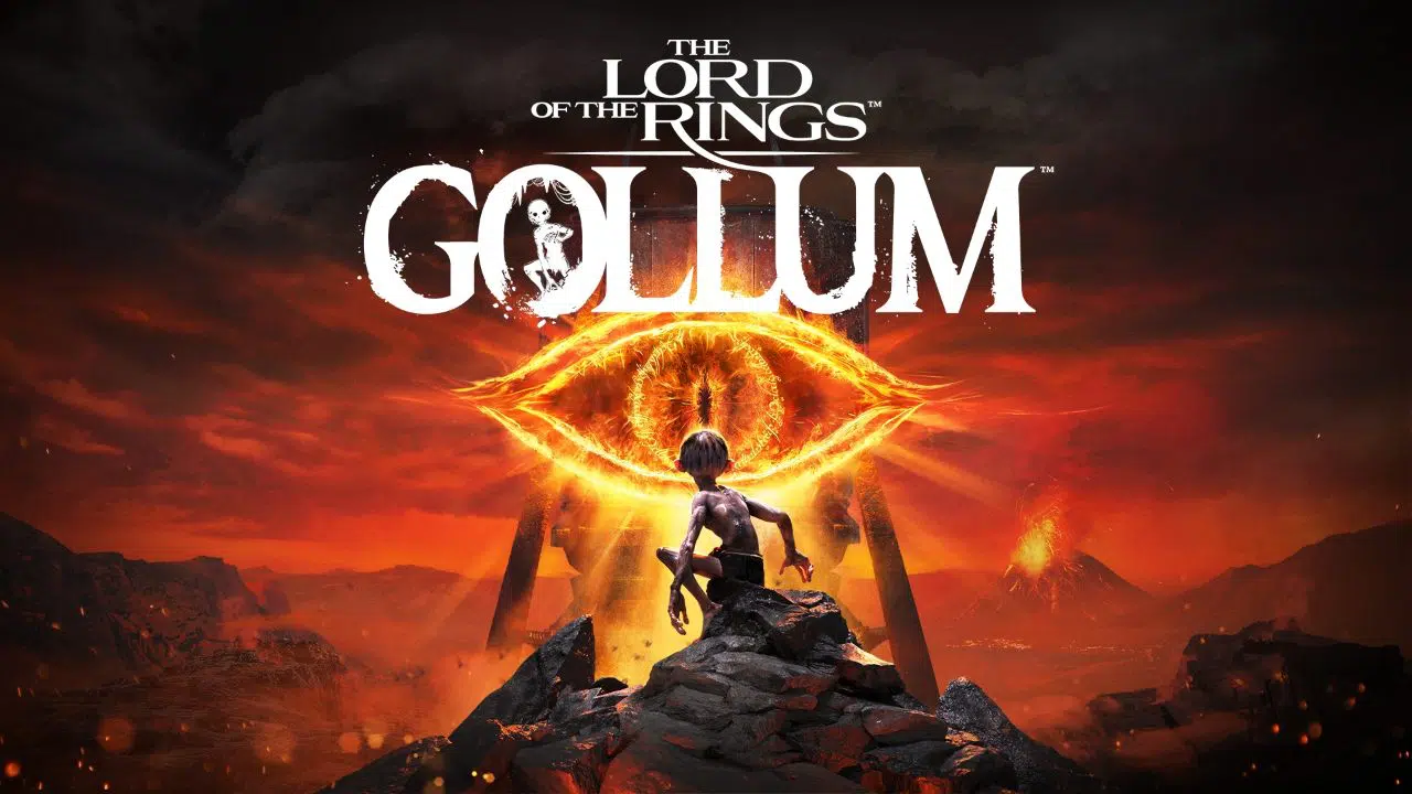arte conceitual com gollum e olho de sauron, em the lord of the rings: gollum