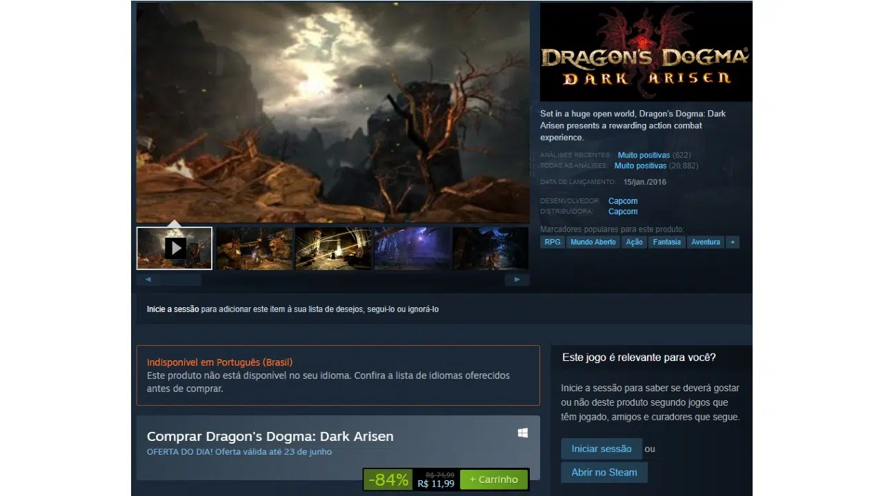 Dragon's Dogma na Steam