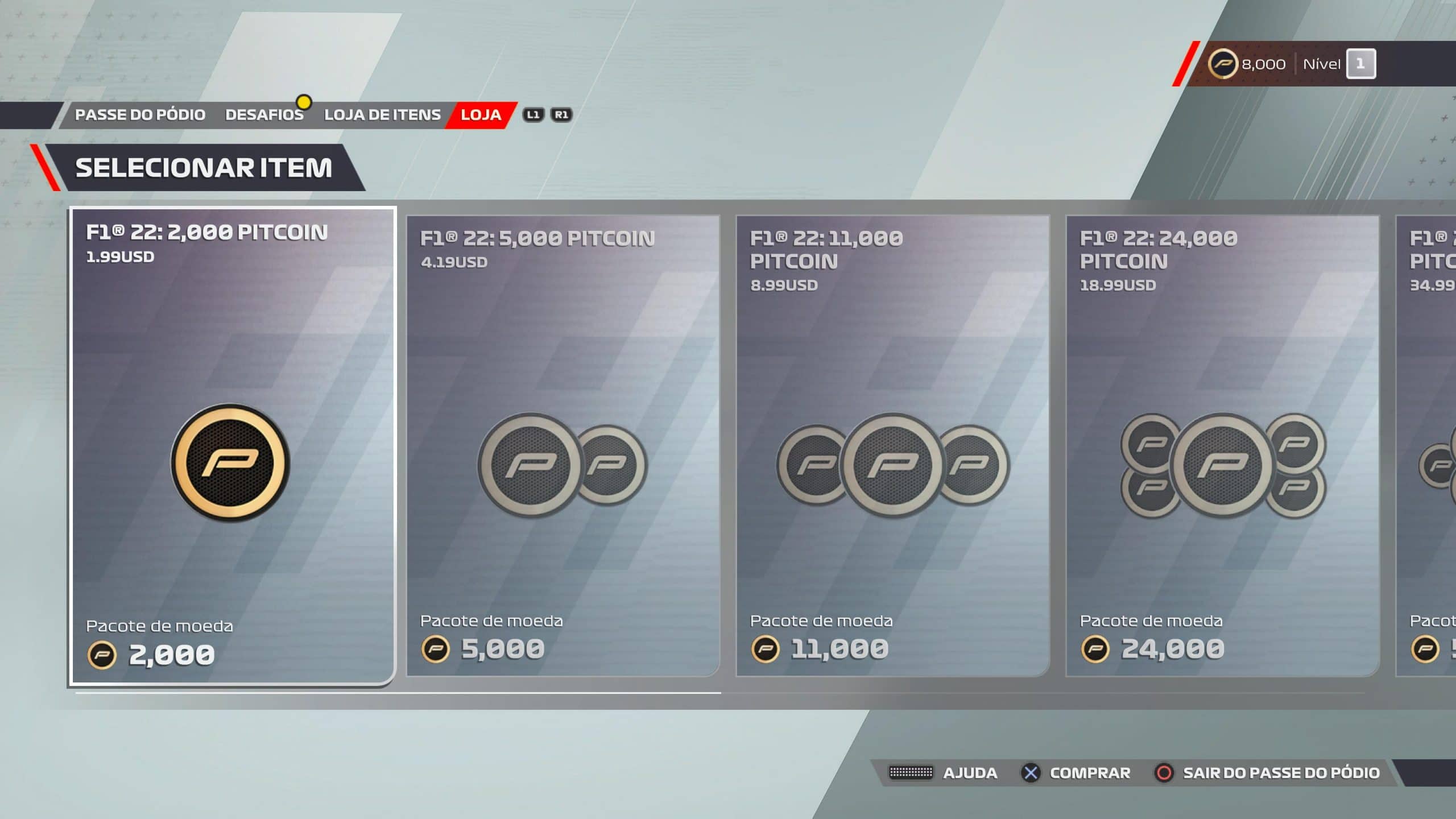 Famous microtransactions ... in F1 22!  (Photo: Reproduction / Thiago Barros)