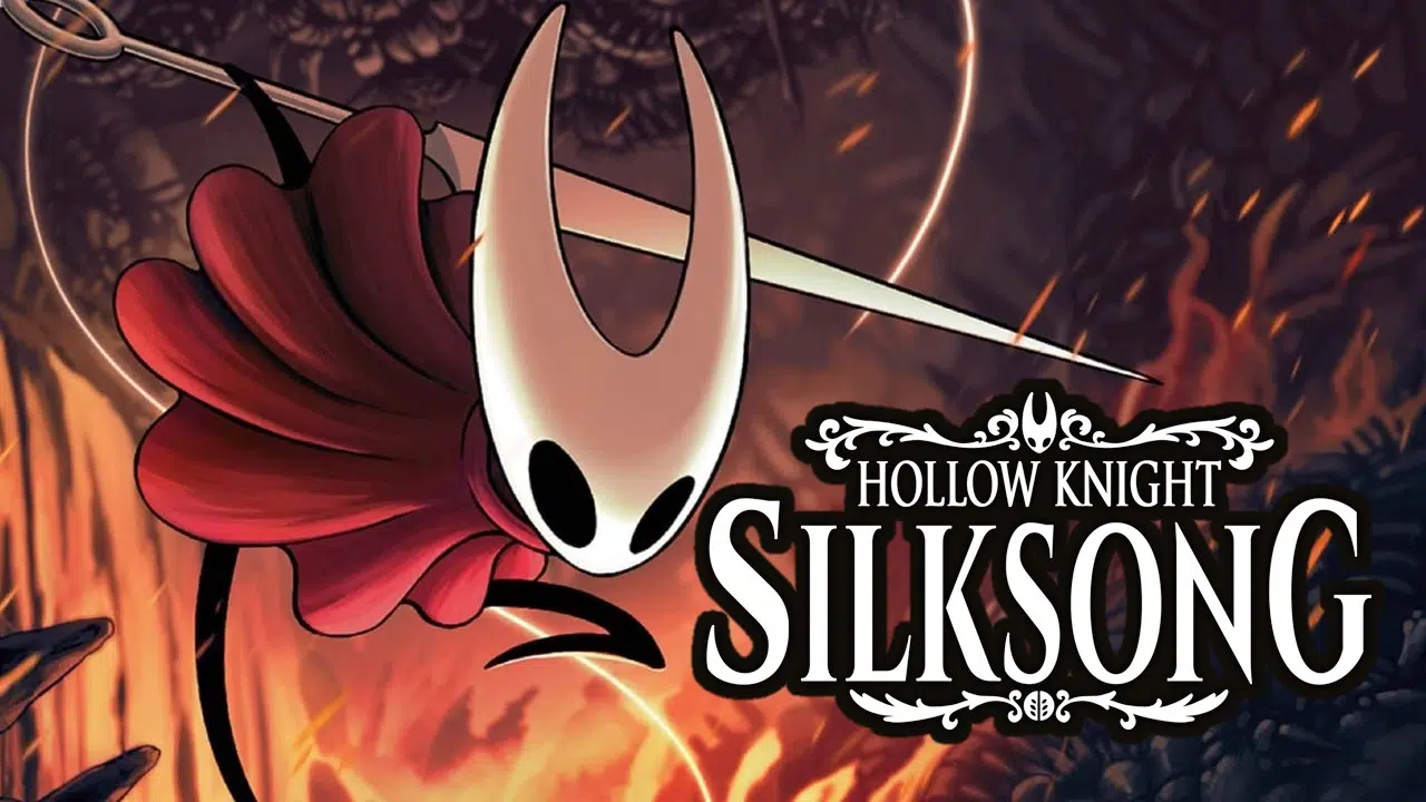 Hollow Knight SIlksong - Hornet e logo do jogo