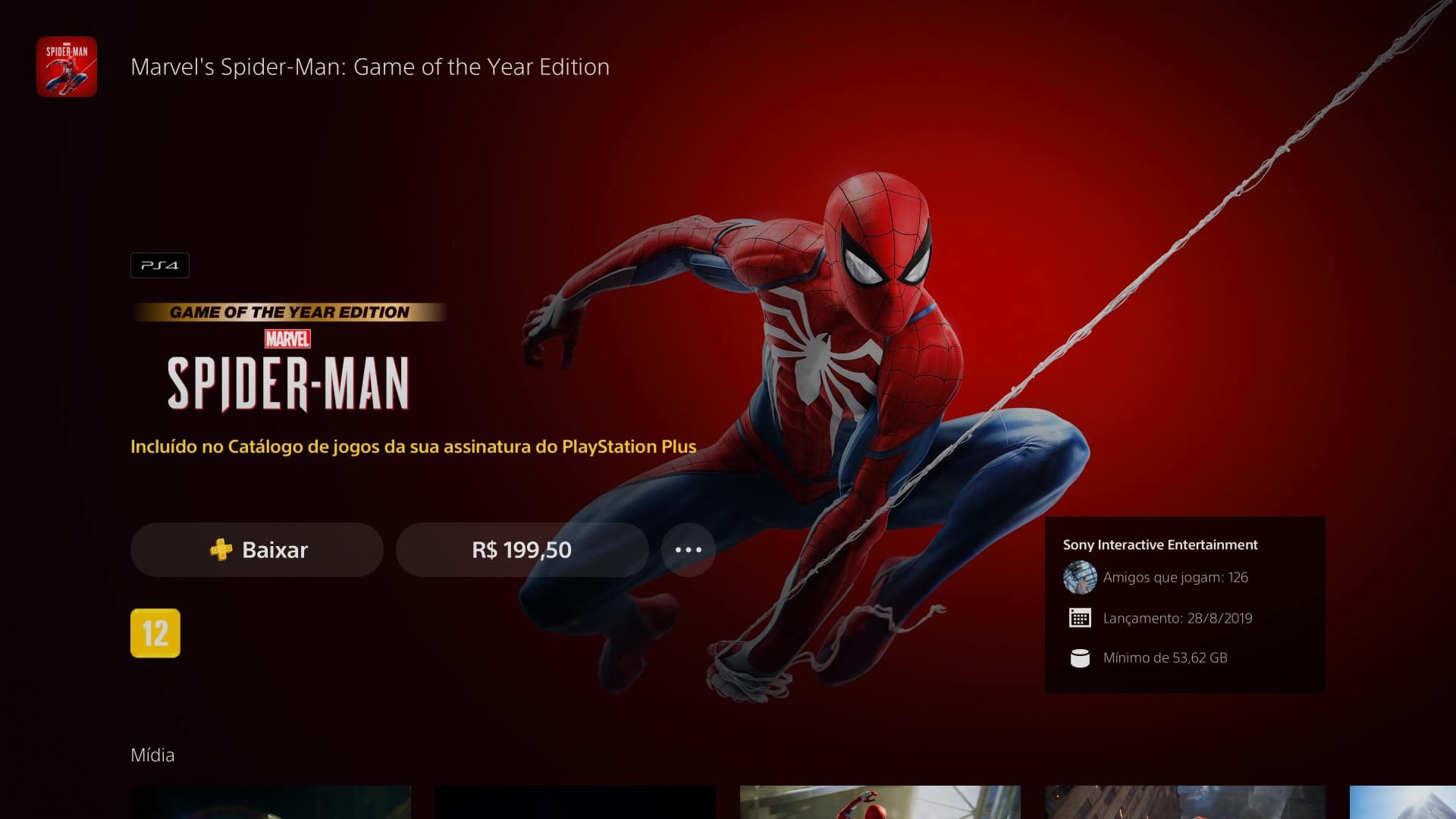 Marvel's Spider-Man no PS Plus Extra