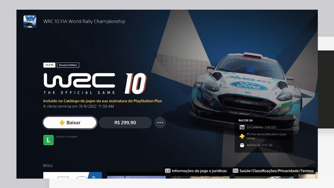 WRC 10 - saindo do novo PS Plus