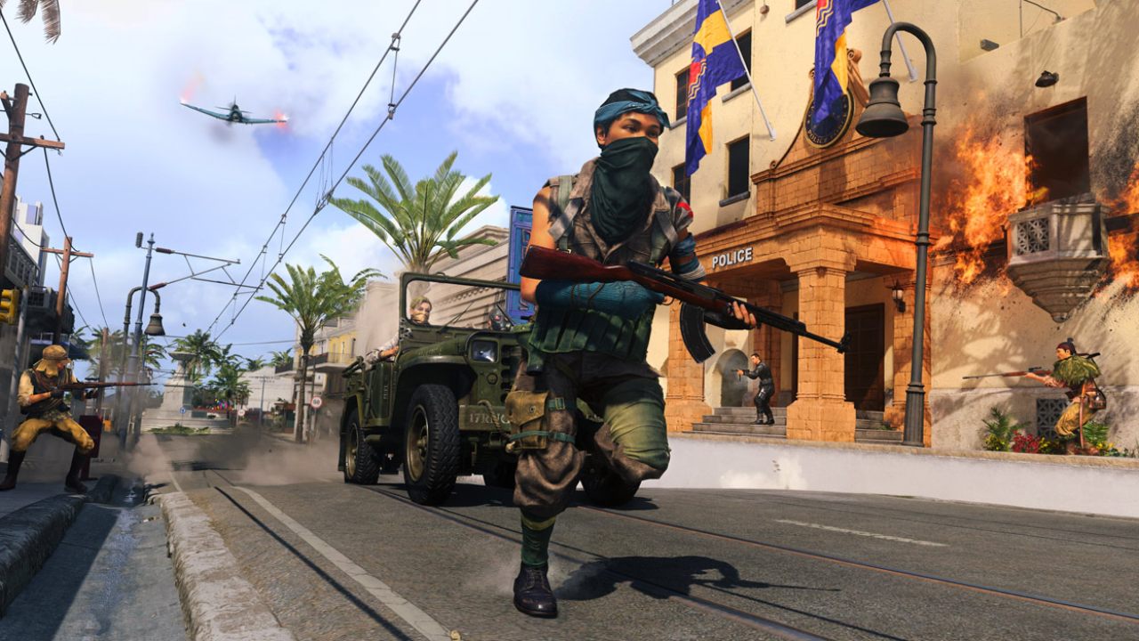 Warzone: novo patch adiciona modo para até 150 jogadores em Caldera 1 soldados armados de call of duty: warzone batalham em rua