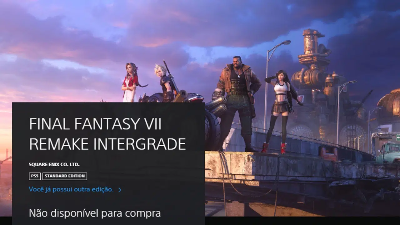 Final Fantasy VII Remake Intergrade problema no PS Plus