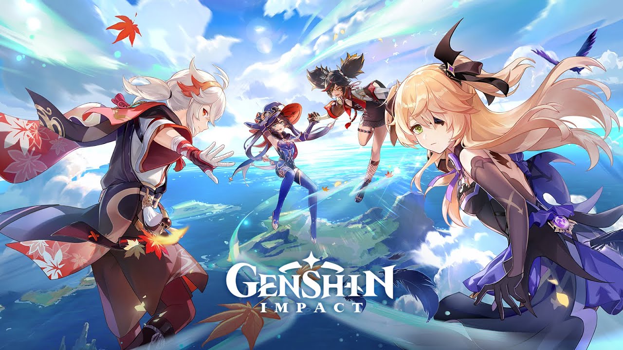 Personagens e logo de Genshin Impact