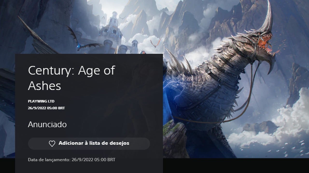 Century: Age of Ashes, jogo de combate com dragões, sai em novembro