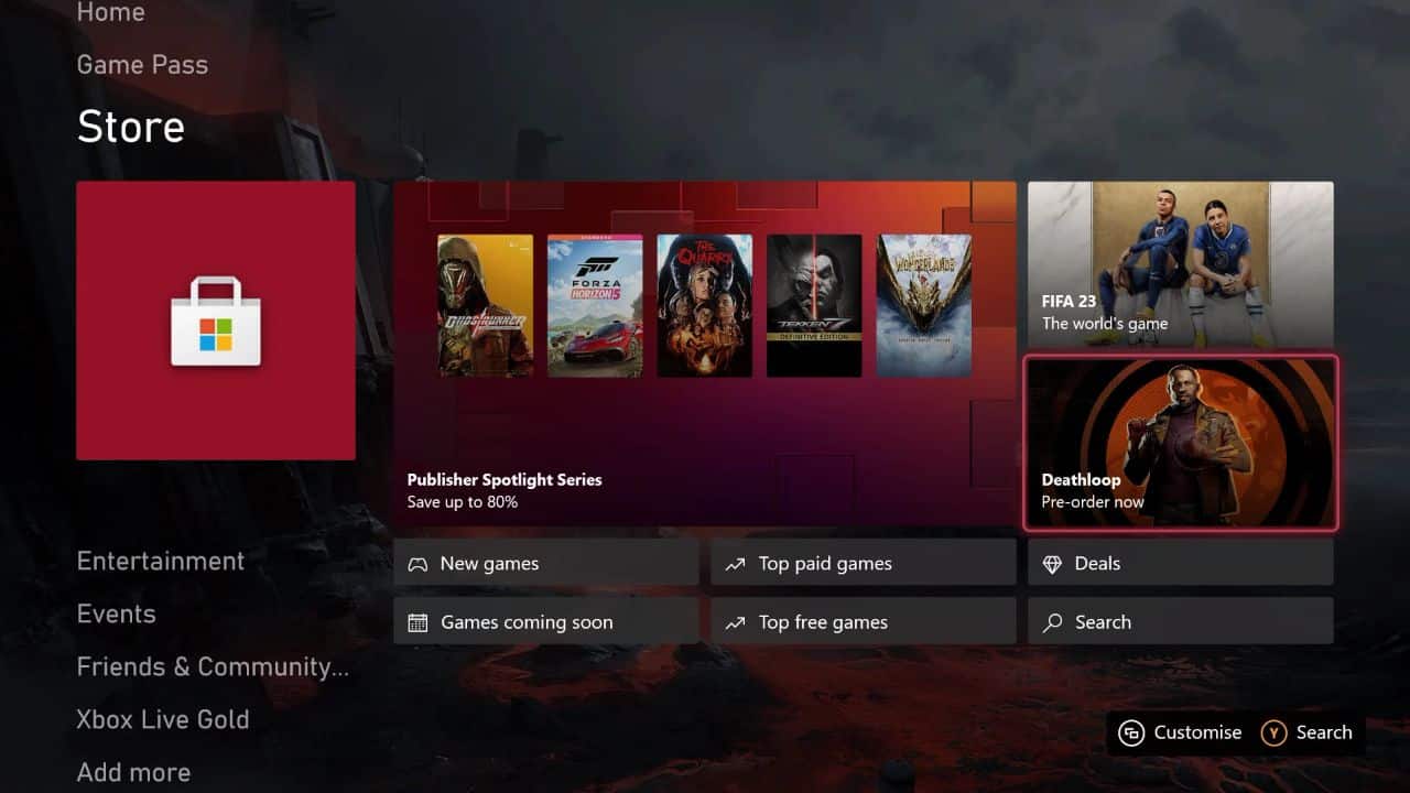 banner de deathloop na microsoft store