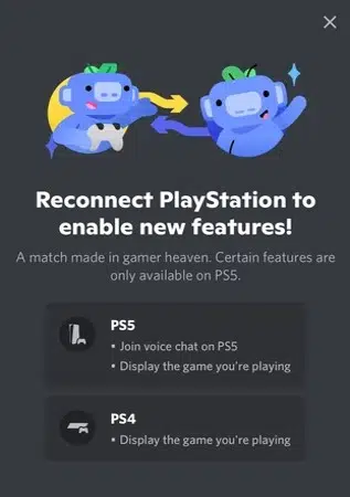 Discord no PlayStation menu