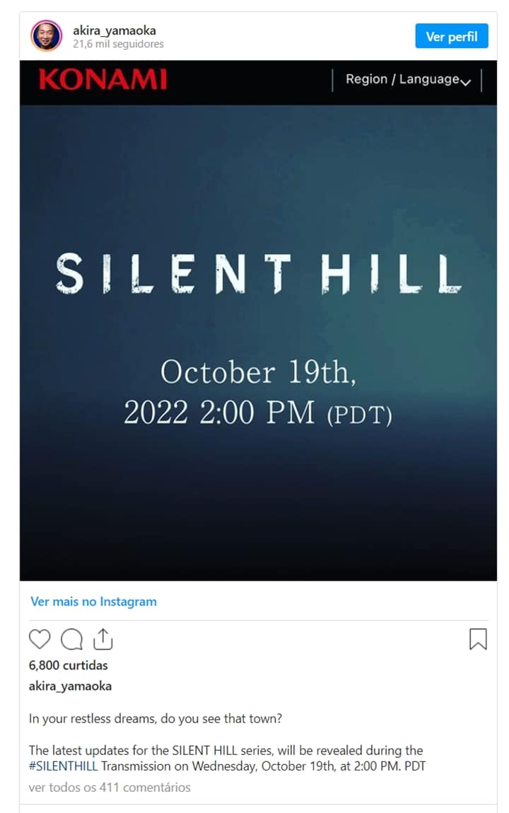 Ex-devs de Silent Hill compartilham anúncio de showcase da franquia 1 Silent Hill
