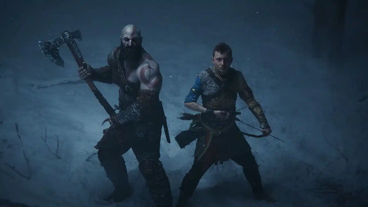 kratos e atreus em god of war ragnarok