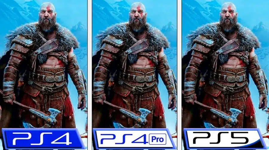 Muita diferença? Compare God of War Ragnarok rodando no PS4, PS4 Pro e PS5