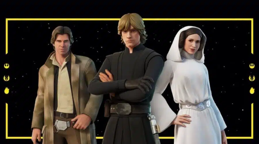 Por tempo limitado, trio clássico de Star Wars está disponível em Fortnite